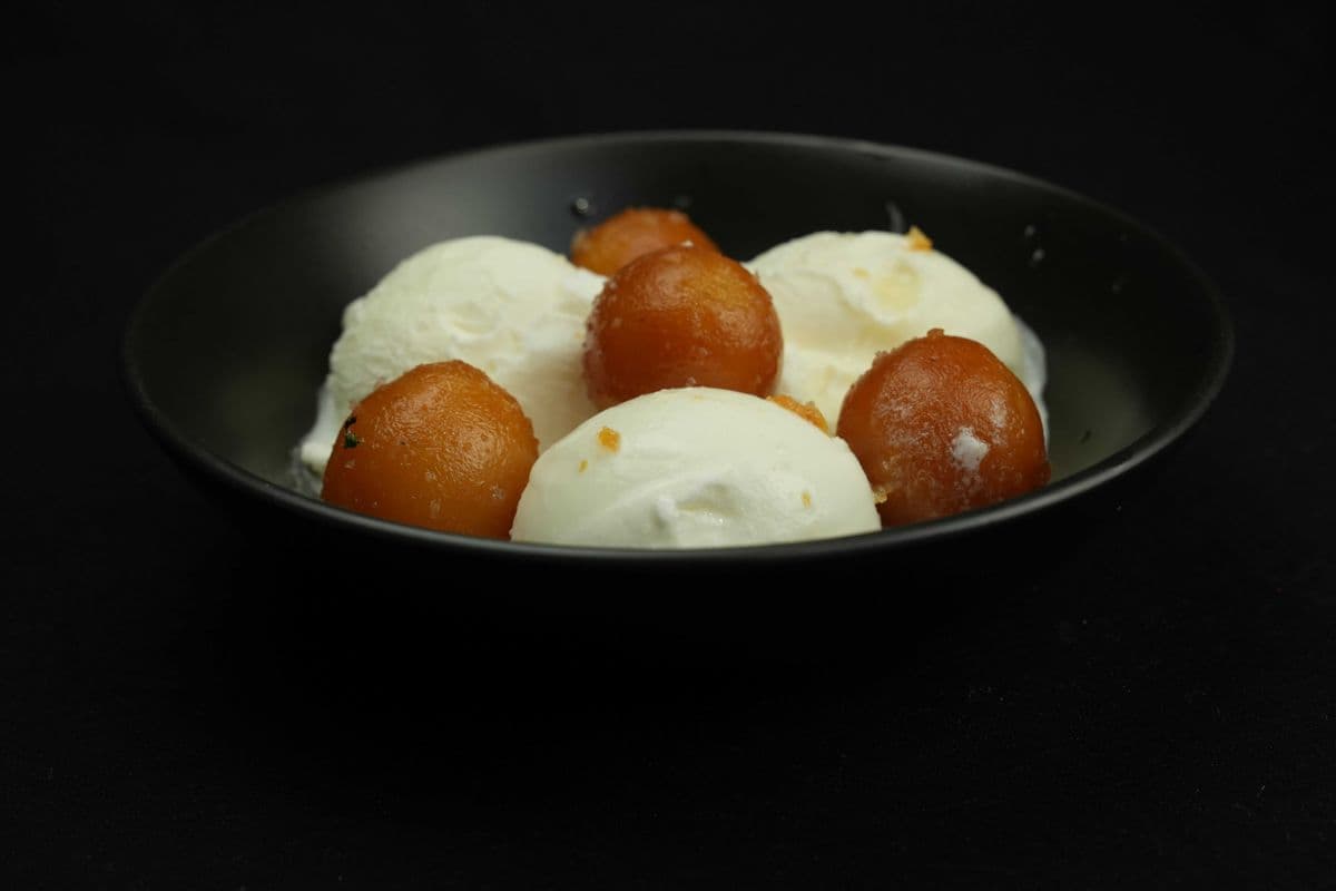 Gulab Jamun with Ice Cream