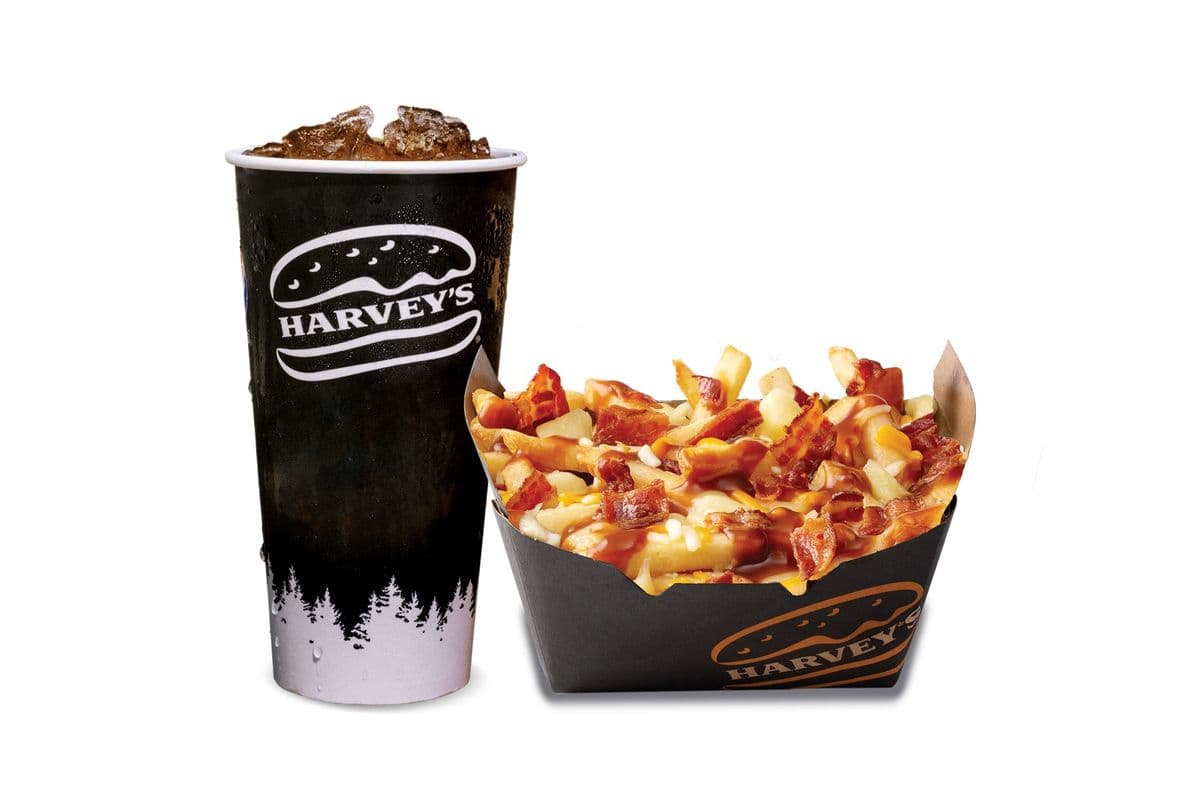 Trio Poutine bacon et double fromage / Regular Bacon Double Cheese Poutine Combo