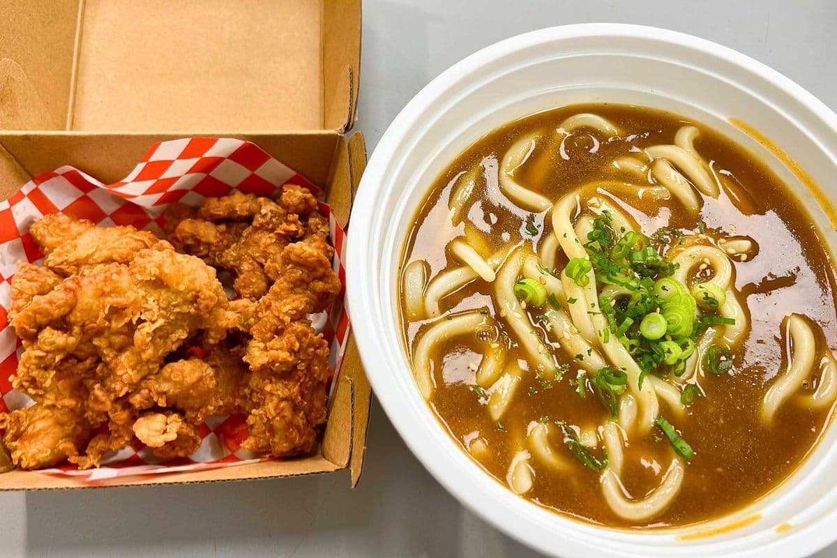 Fried Chicken Curry Udon Noodles