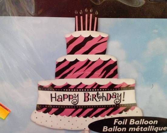 32x28" Three Layer Cake Foil Balloon - Happy Birthday 3 Layer Cake