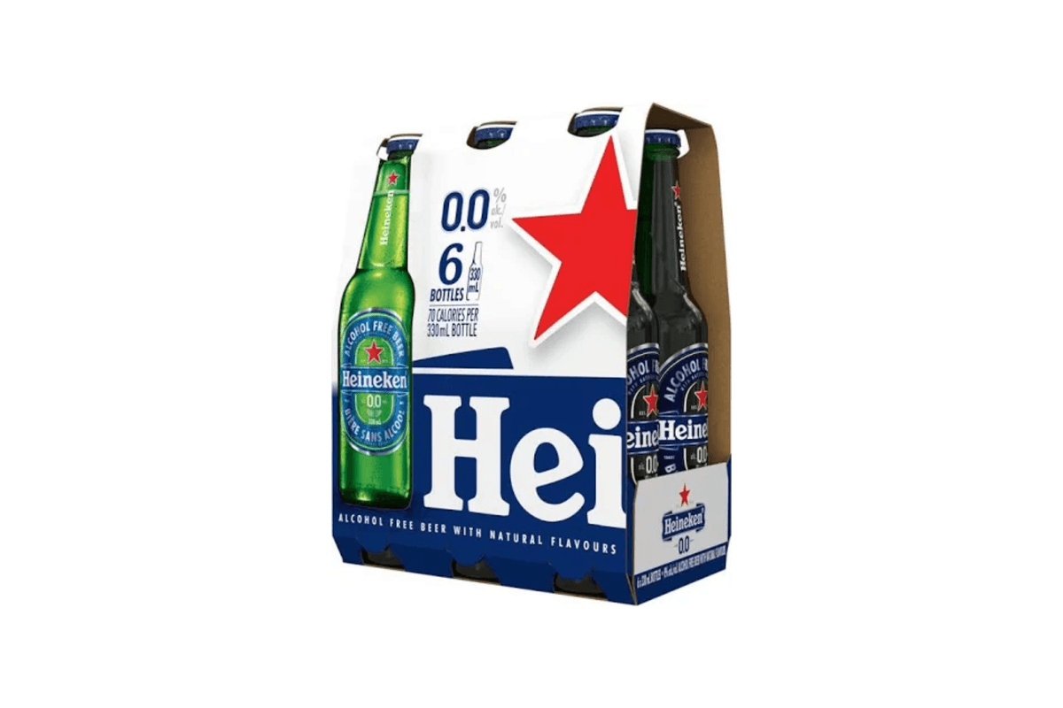 6B Heineken Lager 0.0 (Non Alcoholic) (6 Pack Bottles (330 ml))