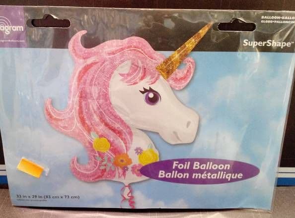 33x29" Foil Balloon - Unicorn