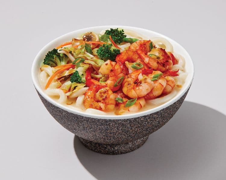 Soupe udon aux crevettes