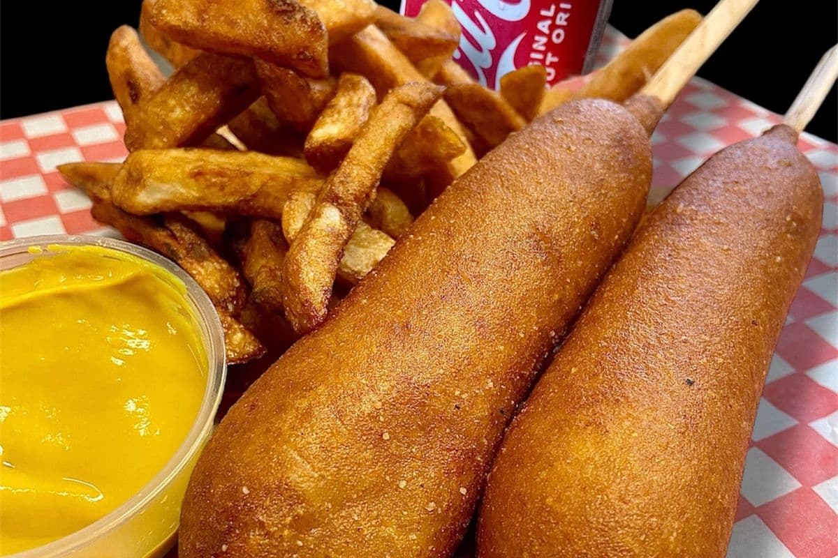 Combo Number Eleven - Two Pogos, Fries, and Canned Drink