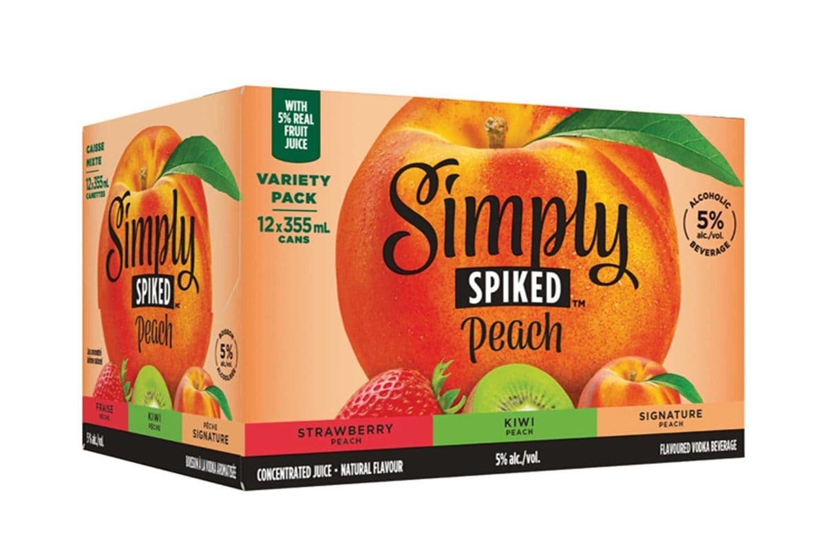 SIMPLY SPIKED PEACH MIXER 12 CANS (NEW ITEM) (12 x 355 ML)