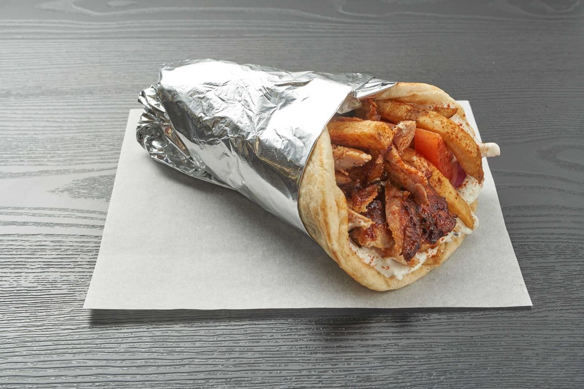 Greek-Style Pork Yee-Ro Pita