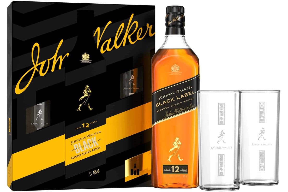 JOHNNIE WALKER BLACK LABEL GIFT PACK (1 x 750ML)