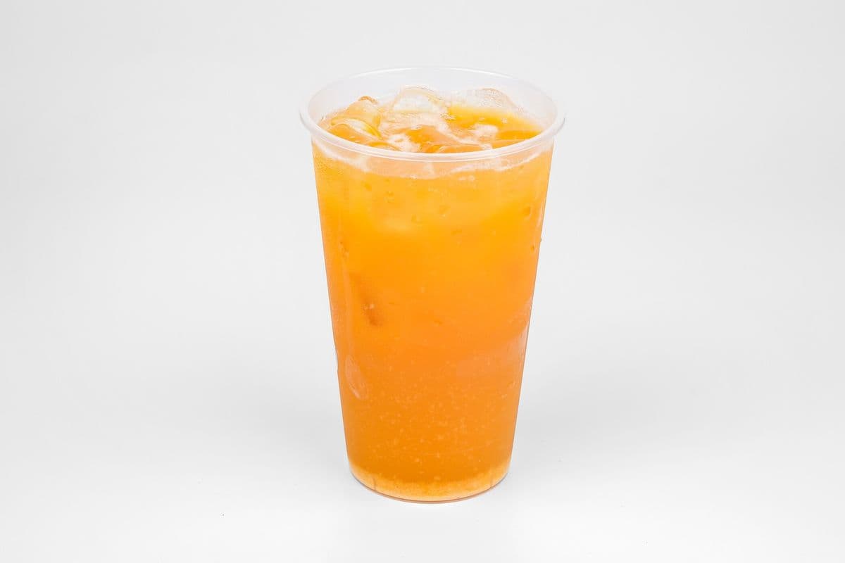 Thé aux fruits du dragon avec gelée de litchi et mangue / Dragon fruit tea with lychee and mango jelly