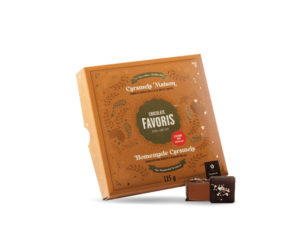 Boîte de Caramels maison – Noir et sel rose de l'Himalaya / Box of homemades caramel – Dark & Himalayan pink salt