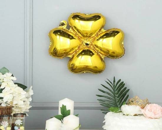 15" Clover Shape Foil Balloon - Gold