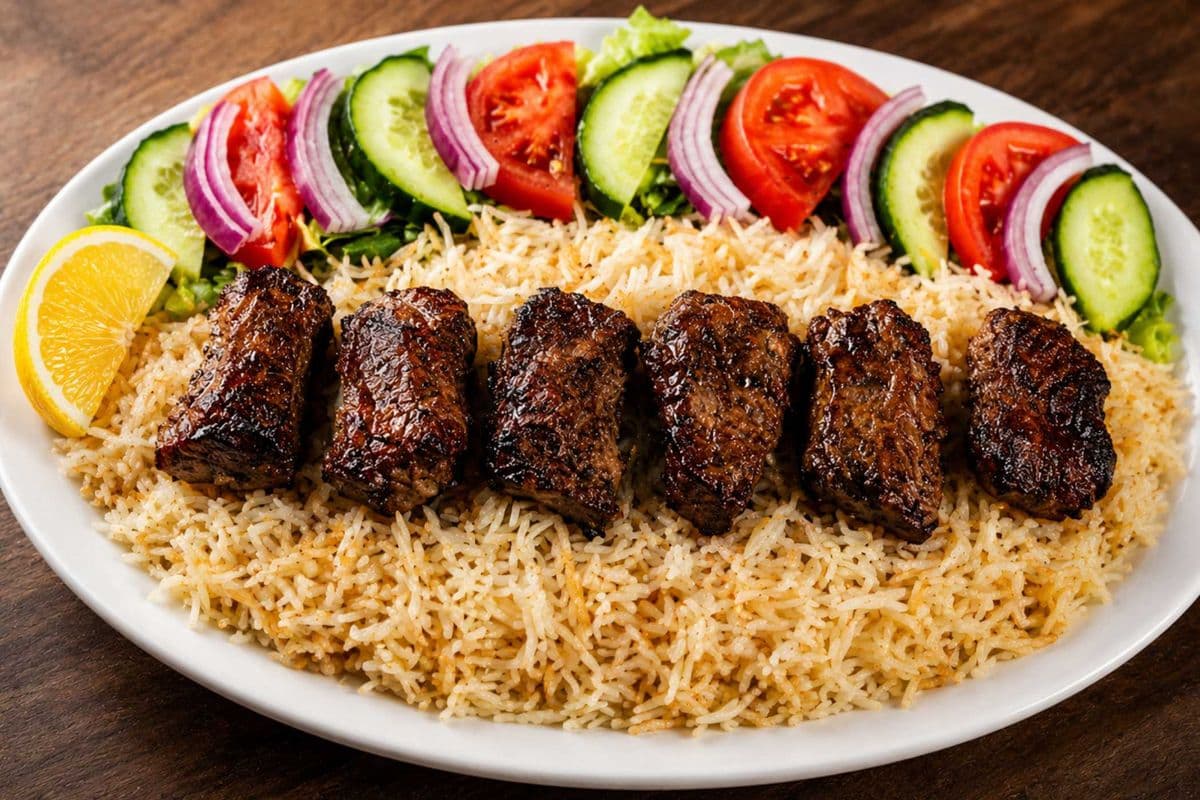 Beef Tikka Kabob Platter