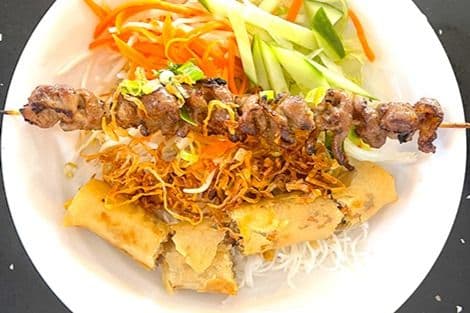 67. Grilled Pork, Spring Roll with Vermicelli - Bún Thịt Nướng, Chả Giò