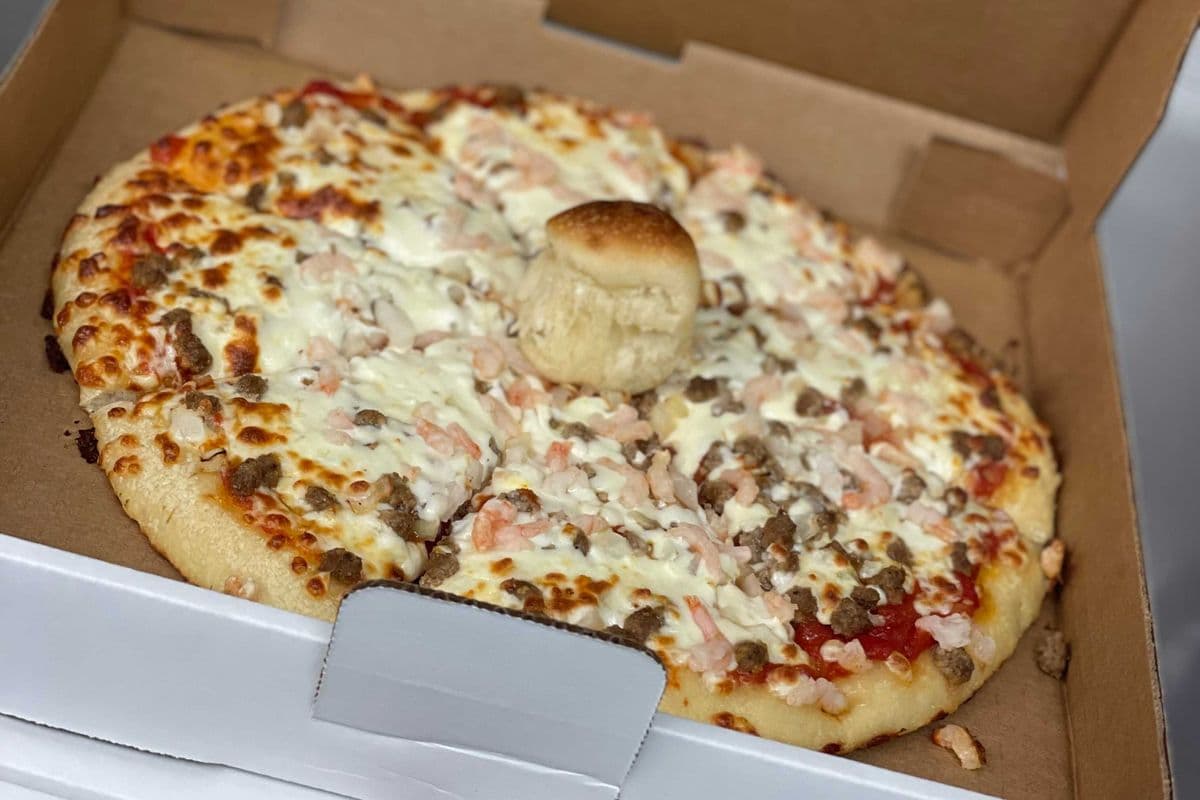 20. 10" Beef, Onion, and Shrimp Pizza