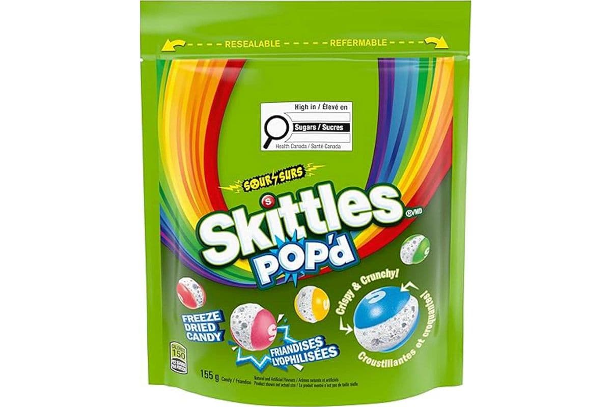SKITTLES POP’D Sour Freeze-Dried Candy 155g (155 g)