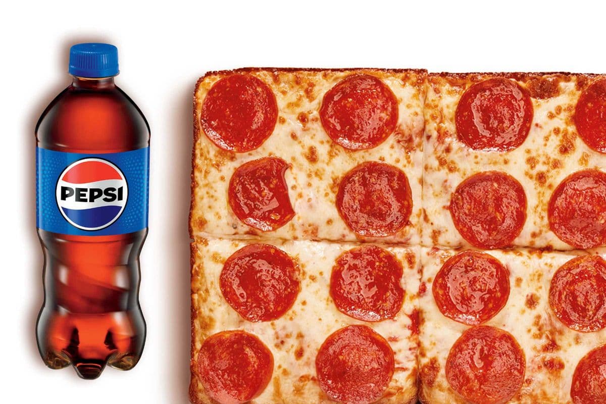 Four Slice Detroit-Style Deep Dish Cheese Pizza and Pepsi® (591ml)