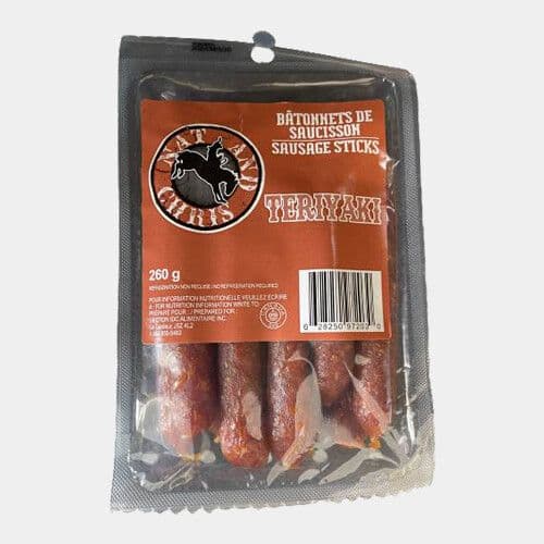 Nat & Chris Bâtonnets de saucisson teriyaki (260g) / Nat & Chris Teriyaki Sausage Sticks (260g)