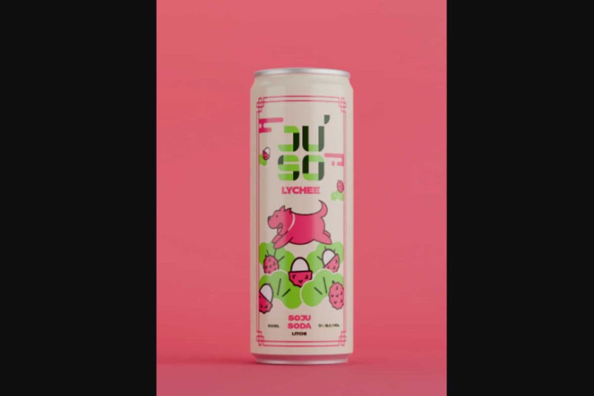 Ju’So Lychee Soju Soda – 4 Pack (4 x 355 ml) (4 x 355ml)