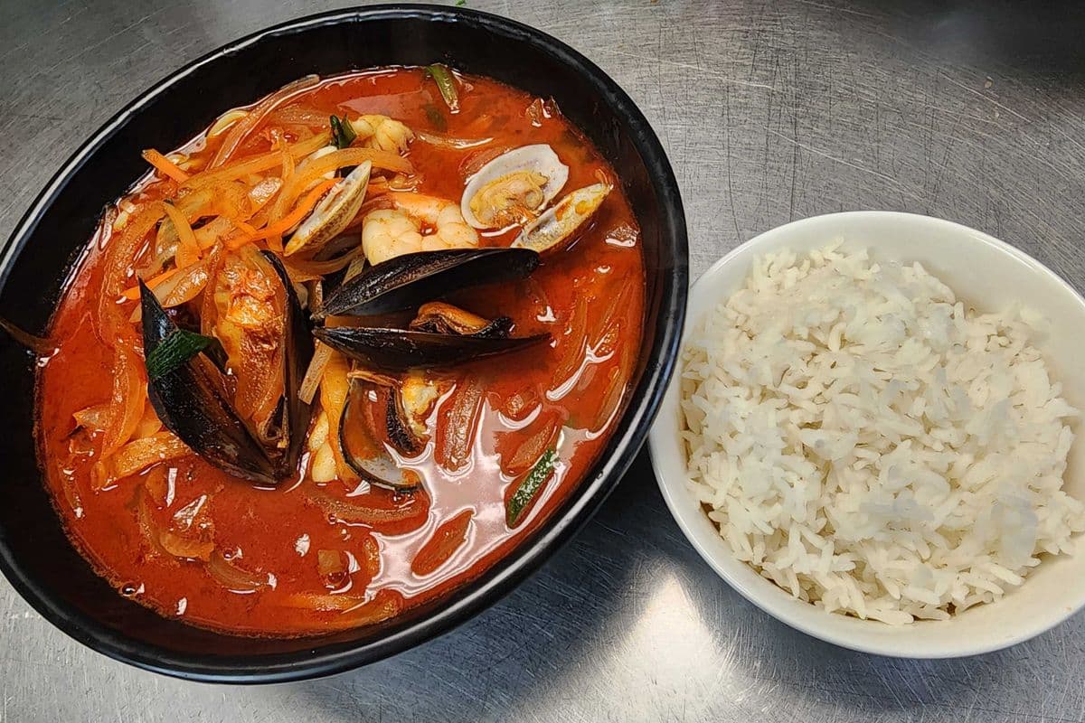 Spicy Seafood soup with Rice