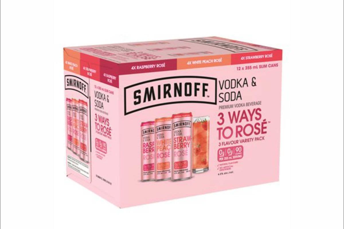 Smirnoff Rose Variety 12 Can Pack (12 x 355ml)