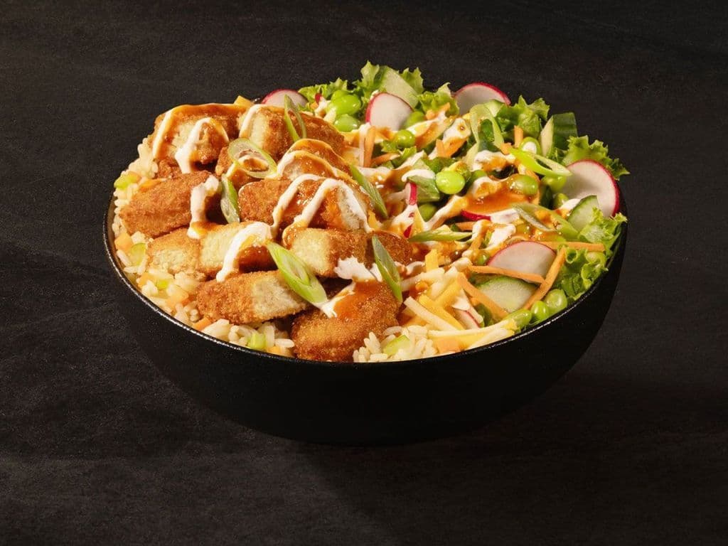 Bol St-Hub avec lanières végé croustillantes / St-Hub Bowl with crispy veggie strips
