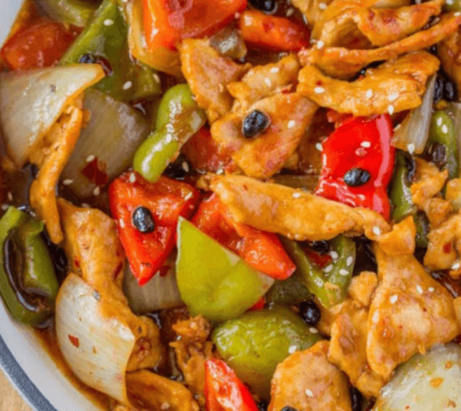 Chicken with Black Bean Sauce and Vegetables