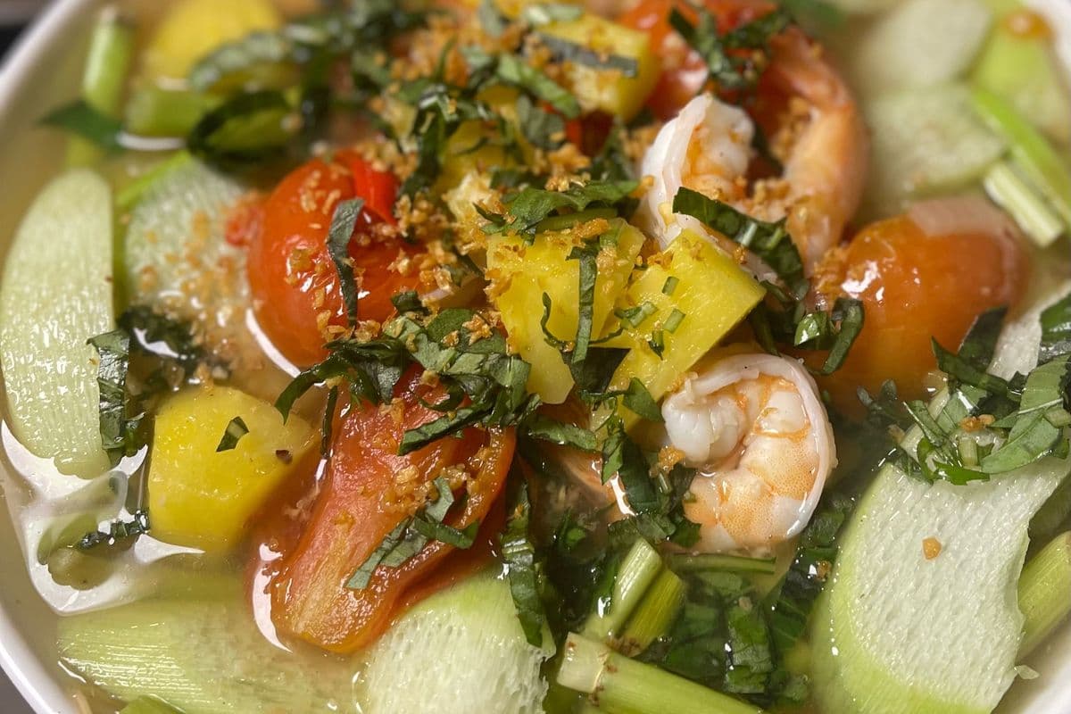 20. Hot and Sour Prawn Soup - Canh Chua Tôm