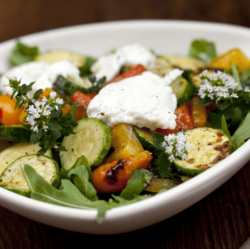 Goat Cheese and Grilled Veggies Salad