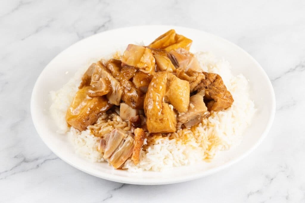 Roast Pork with Bean Curd on Rice