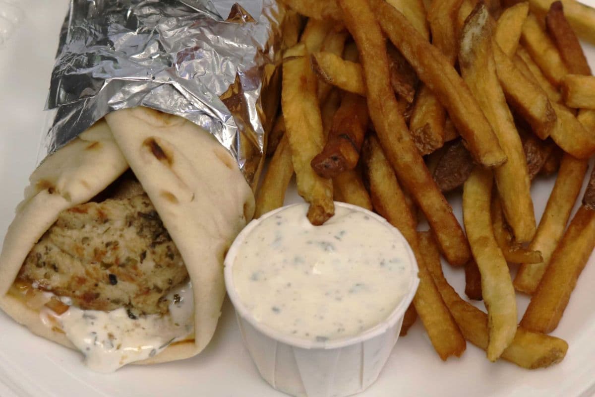Chicken Pita ONE Side Fresh Cut Fries