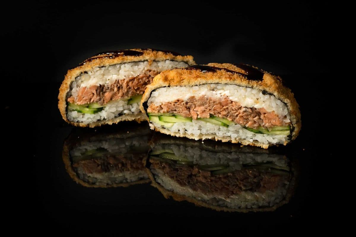 Sushi Burger with Grill Salmon