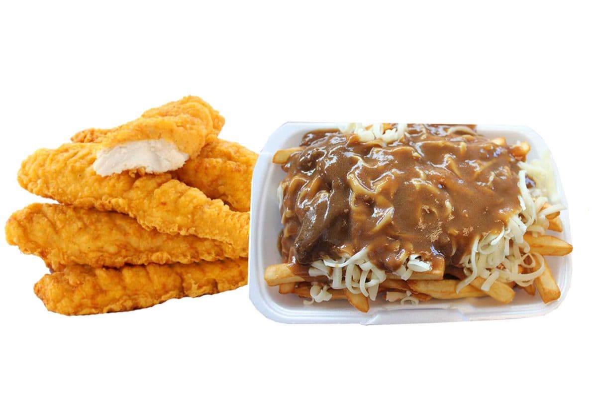 Chicken Strip Dinner with Poutine (5 Pcs)