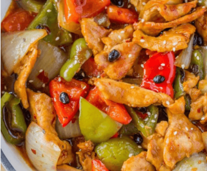 Chicken with Black Bean Sauce and Vegetables