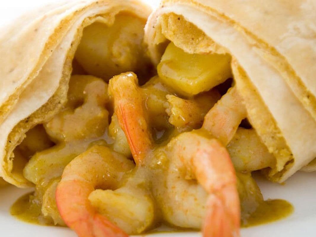 Curry Shrimp Roti