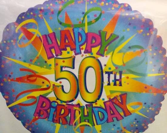 18" Round Foil Balloons (50th Birthday)