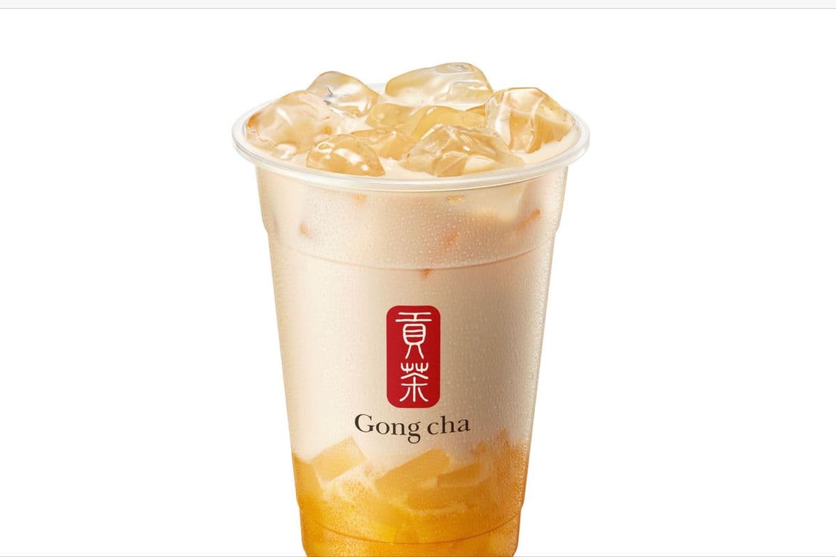 Peach Milk Tea with Coconut Jelly