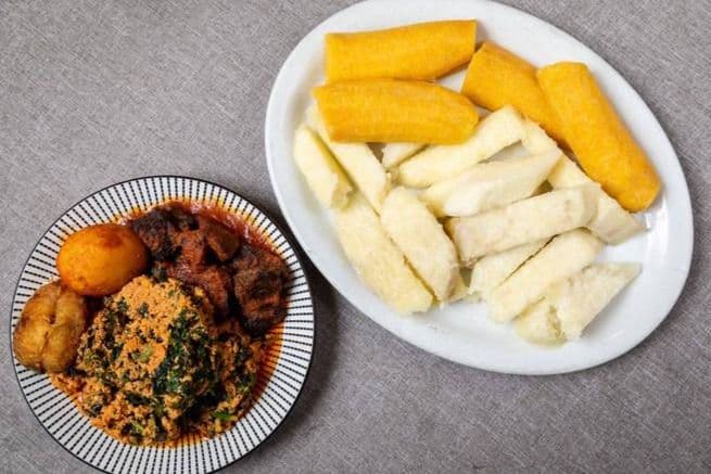 Homemade Cooked Yam and Plantain Ampesi