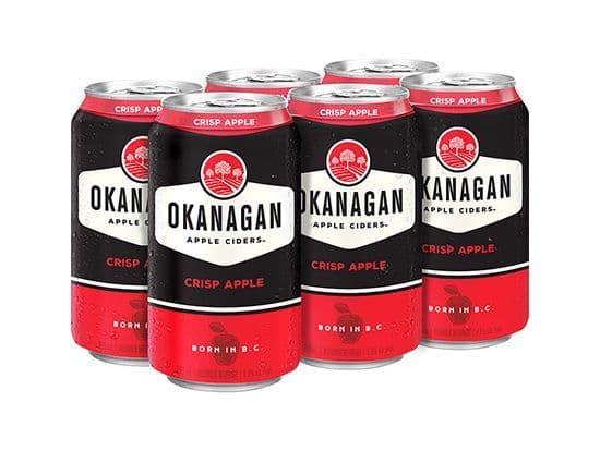 Okanagon Crisp Apple 6Pack, 355mL ciders (5.0% ABV)