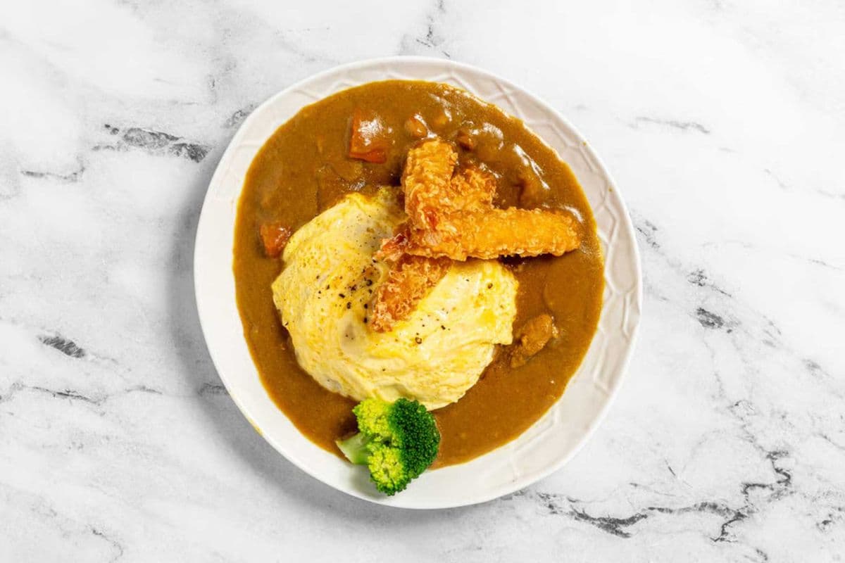 Omurice Tempura Shrimp Curry