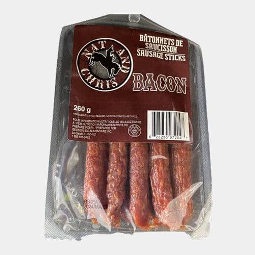 Nat & Chris Bâtonnets de saucisson bacon (260g) / Nat & Chris Bacon Sausage Sticks (260g)