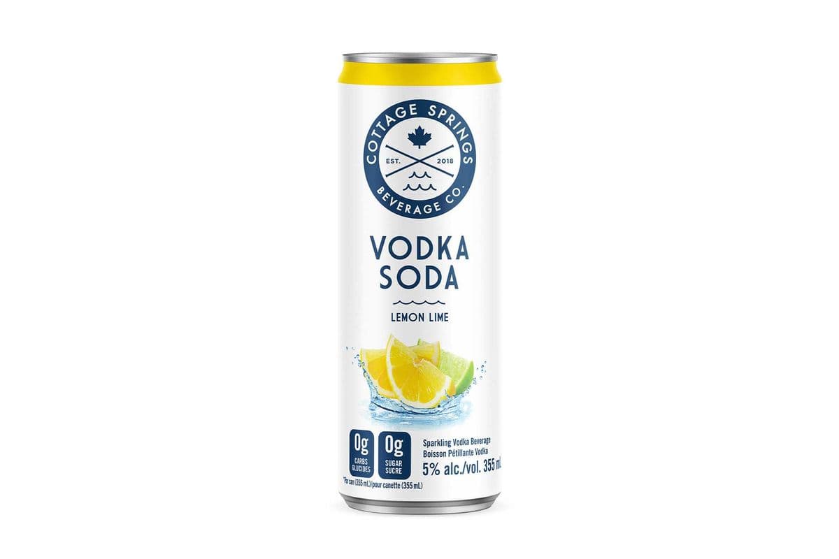 Cottage Springs Lemon Lime Vodka Soda 355ml (1 x 355ml)