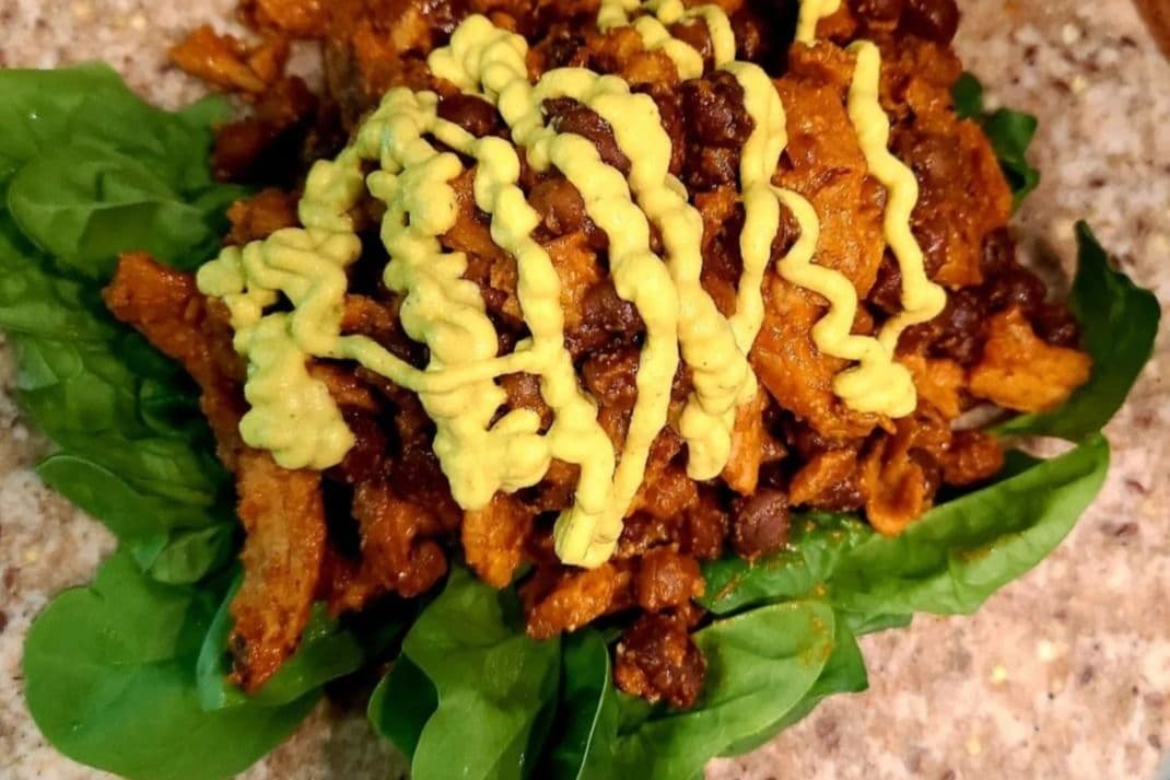 Buffalo Chick'n Chickpea Wrap