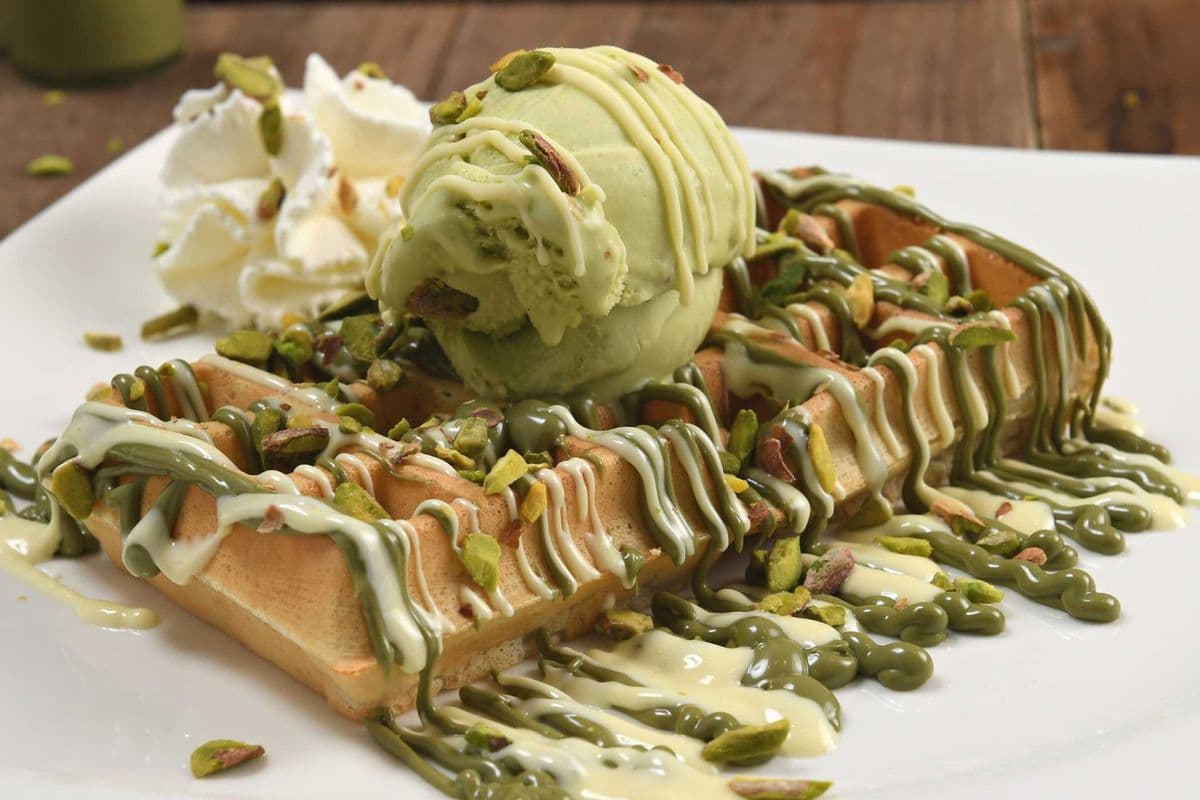 Pistachio waffle