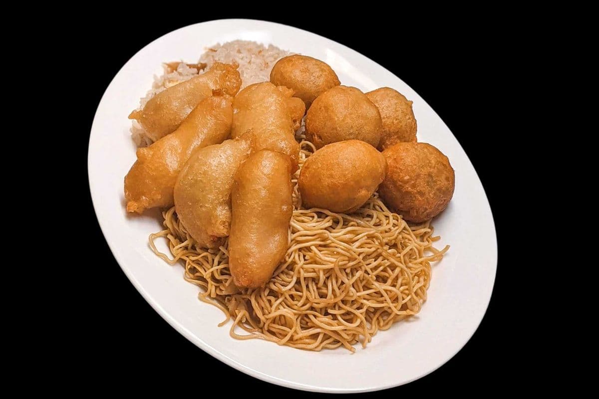 Dinner (F) with Chicken Balls & Deep Fried Shrimp
