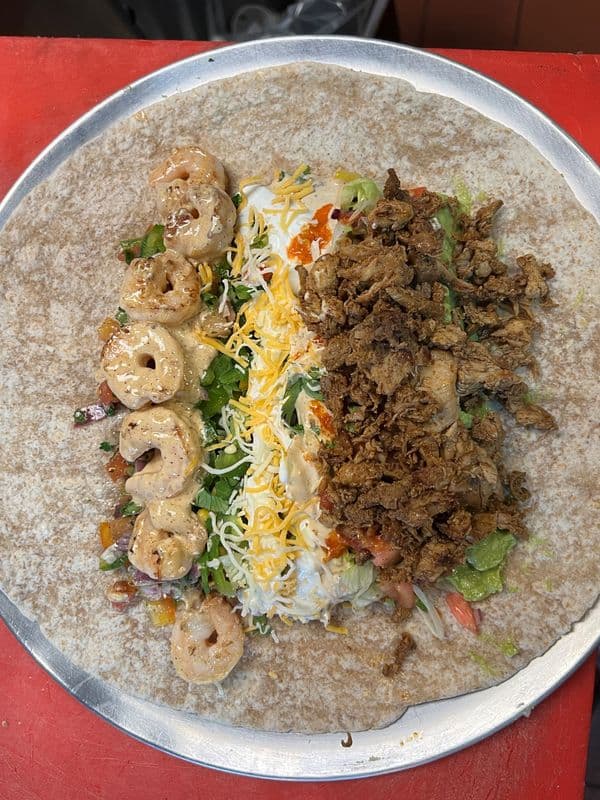 Chicken and Shrimp Mix Burrito