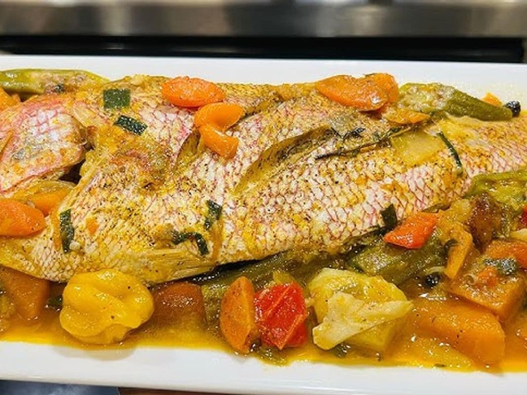 Coconut Steam Snapper Fish Meal