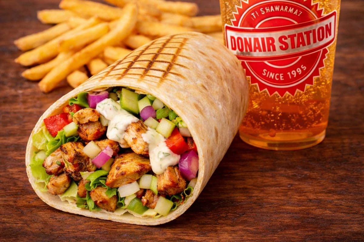 Regular Chicken Souvlaki wrap Combo