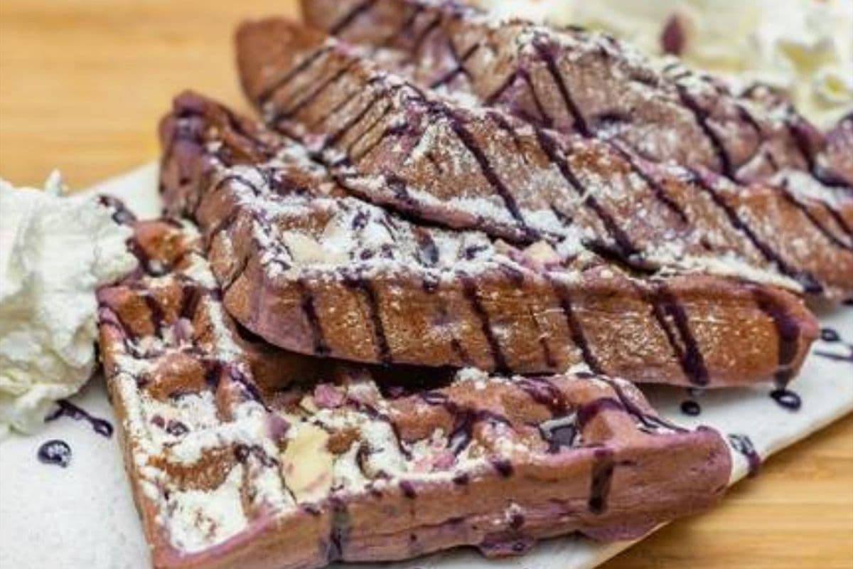 Ube Mochi Waffles (Kids)