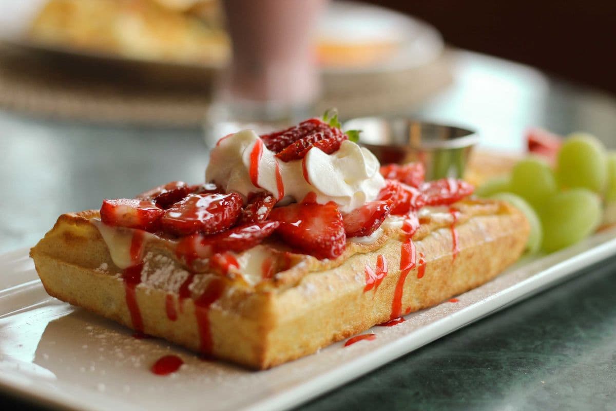Gaufres fraises et crème pâtissière