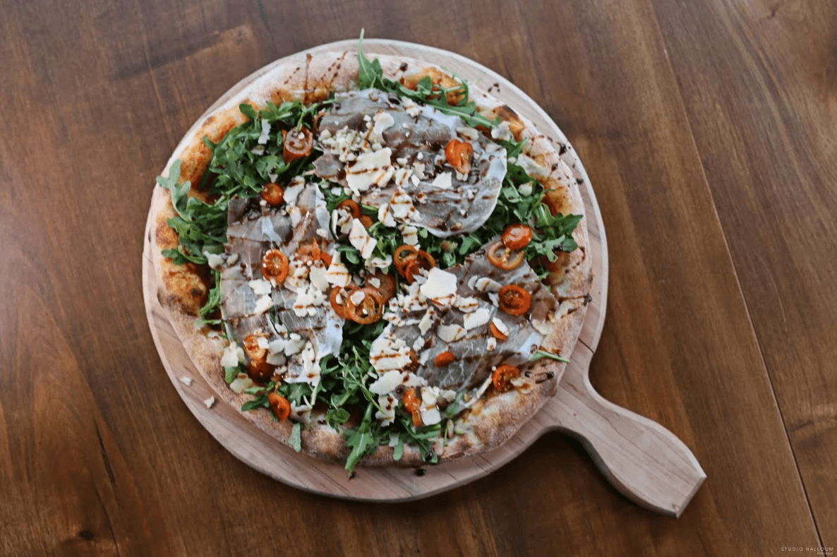 Pizza bianche la rucola