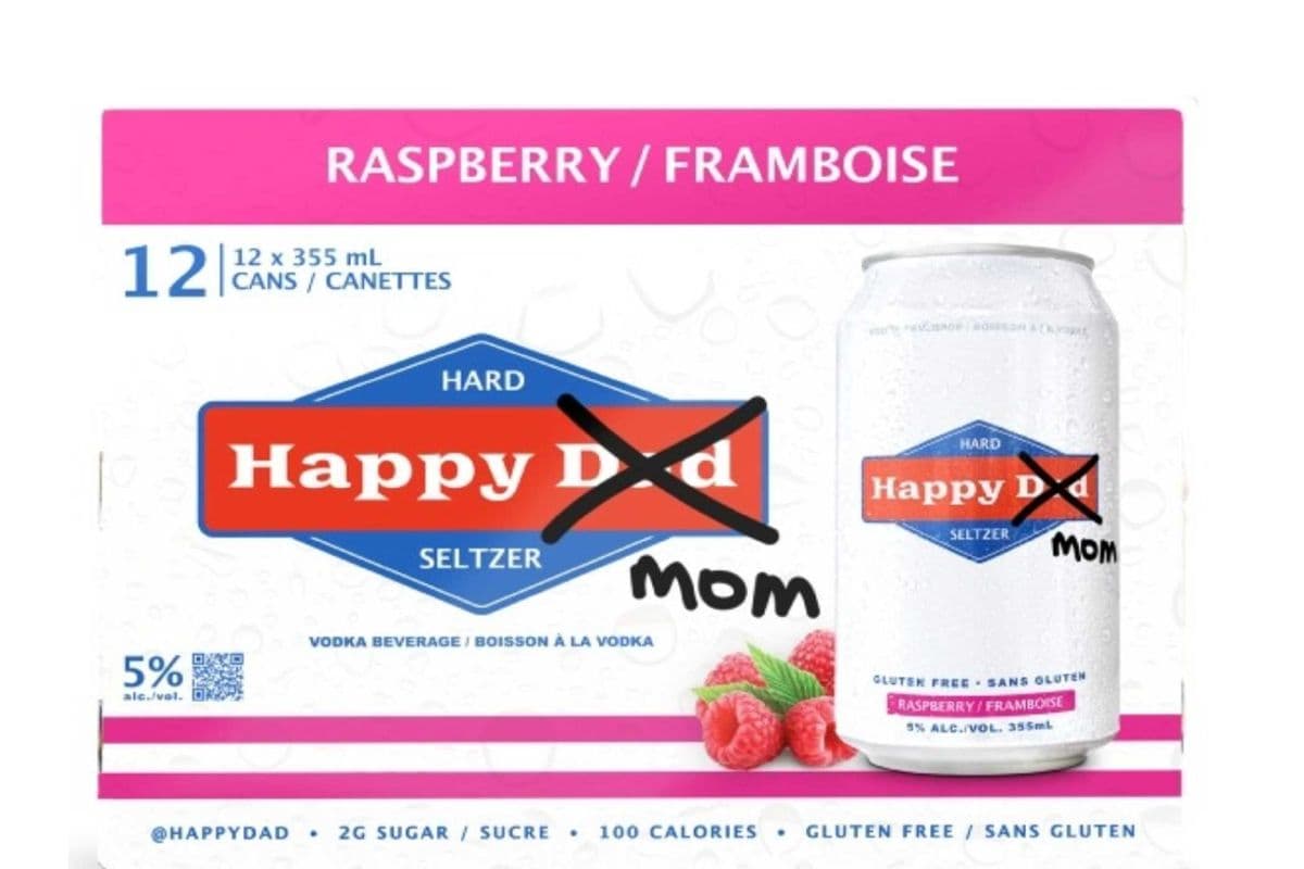 Happy Dad Hard Seltzer Raspberry (12 Pack) (12 x 12x355ML)